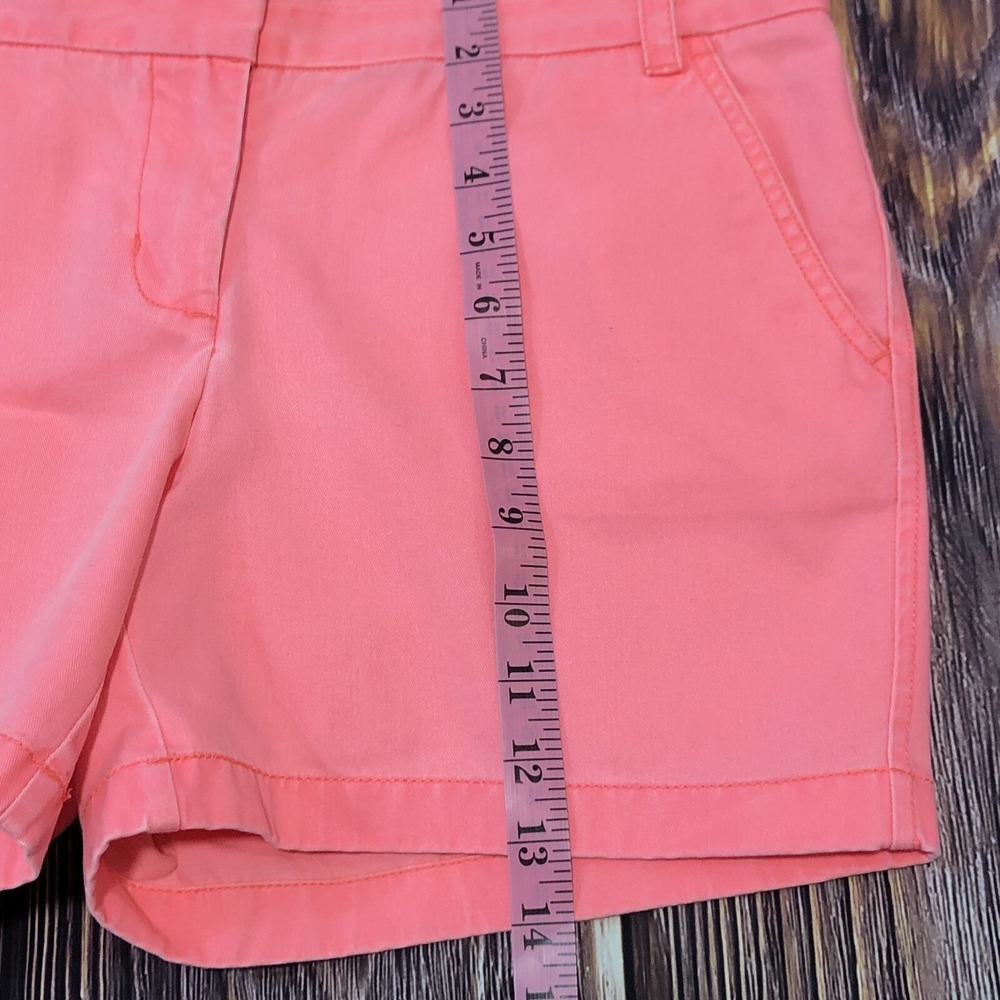J‎ Crew Women's Size 6 Chino 100% Cotton Golf Shorts Coral With Green Waistband - Picture 7 of 9
